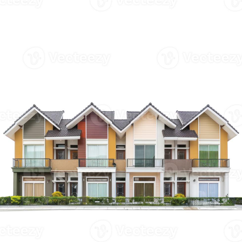 Row House isolate on transparency background png