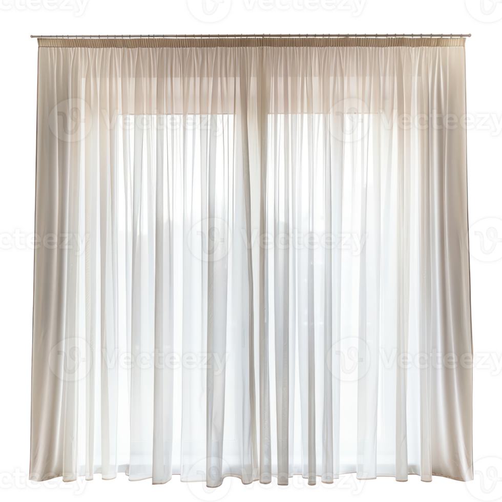 Modern Curtains front view full length isolate on transparency background png