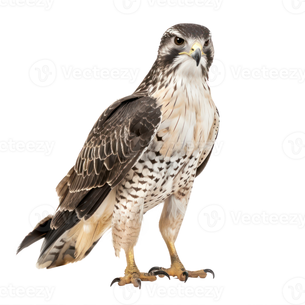 Hawk front view full body isolate on transparency background png