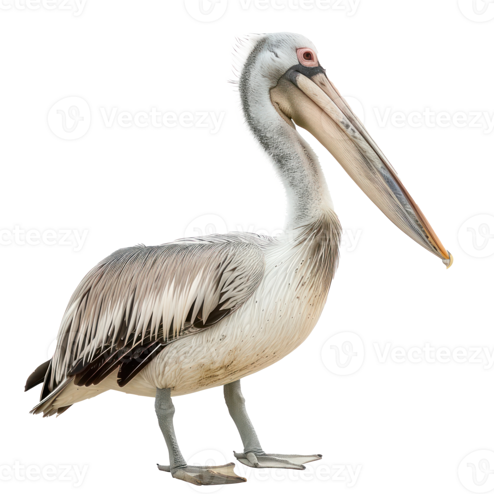 Pelican front view full body isolate on transparency background png