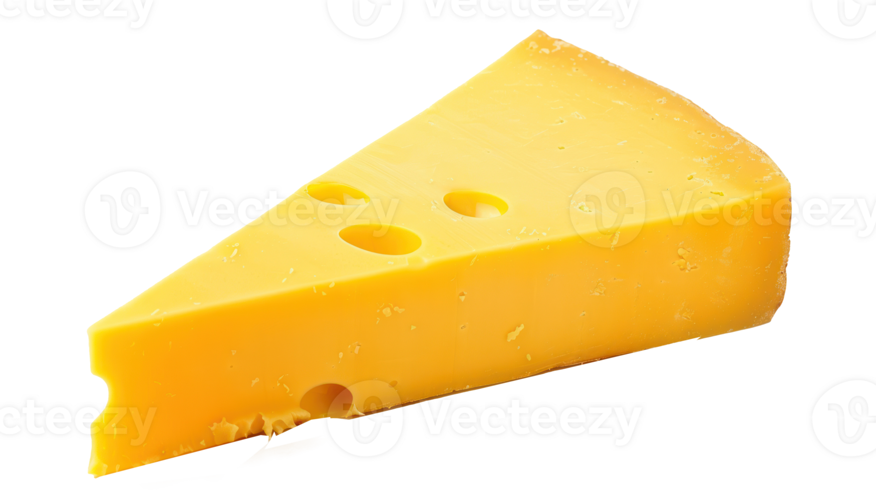 floated Single cheddar cheese slice isolate on transparency background png