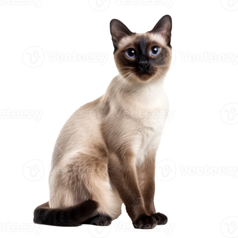 Siamese Cats full body isolate on transparency background png