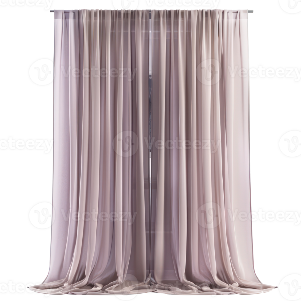 Modern Curtains front view full length isolate on transparency background png