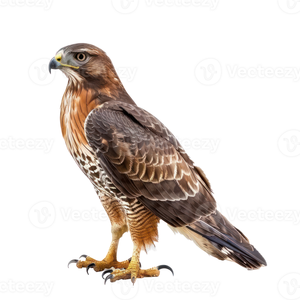 Hawk side view full body isolate on transparency background png