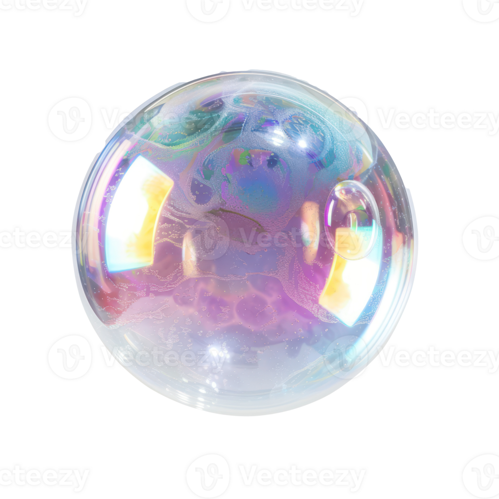 floated Soap Bubble isolate on transparency background png