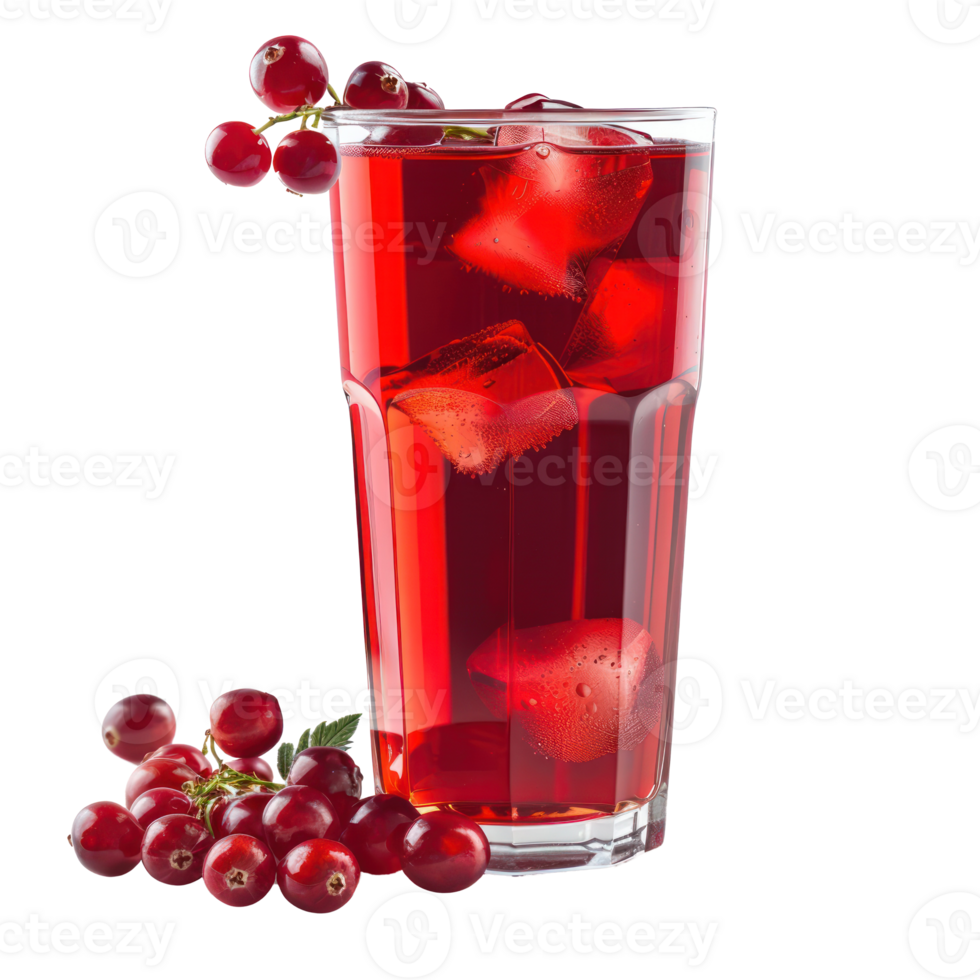Cranberry juice front view isolate on transparency background png