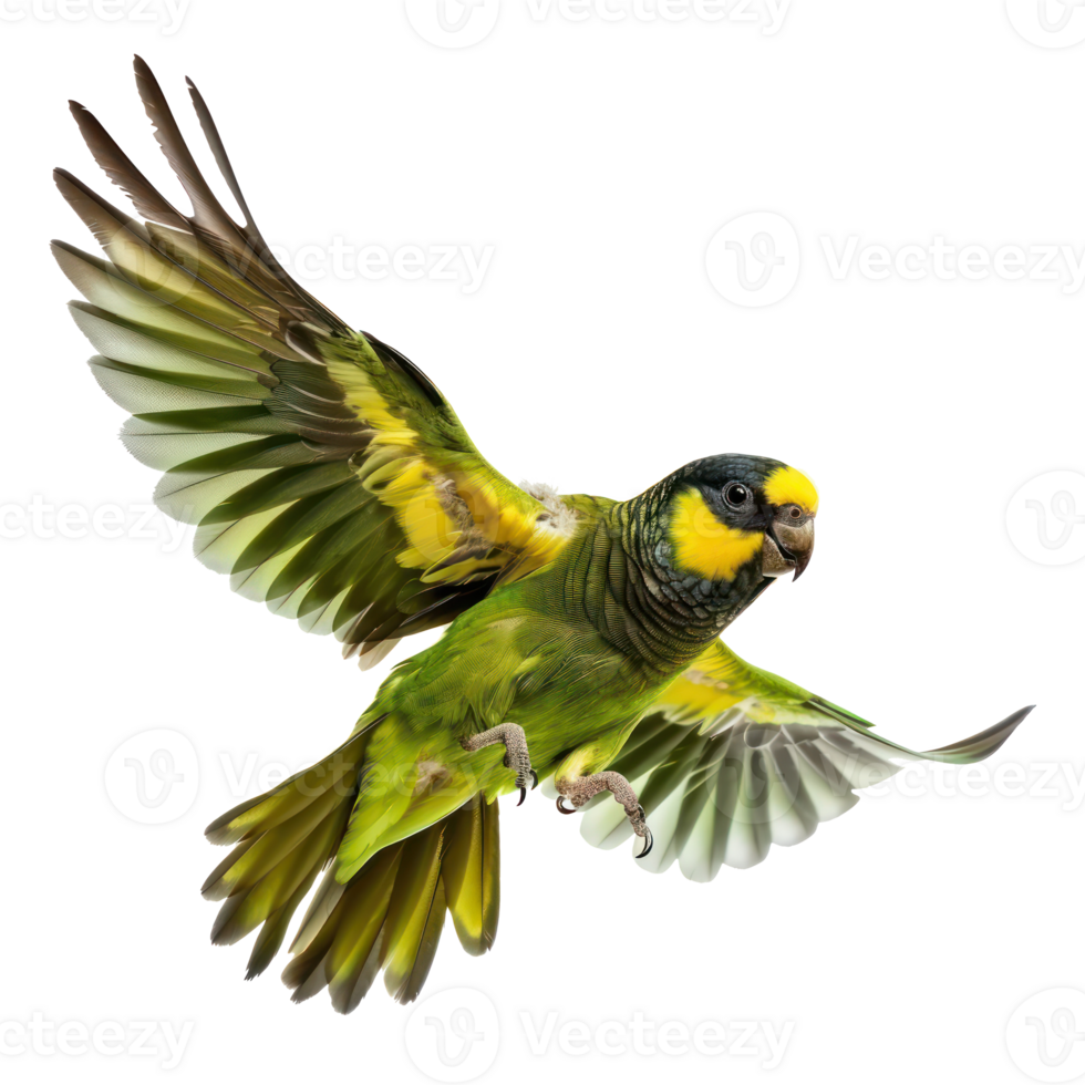 Parrot fly full body isolate on transparency background png