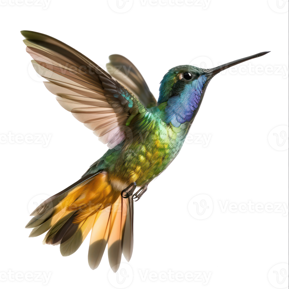 Hummingbird fly full body isolate on transparency background png