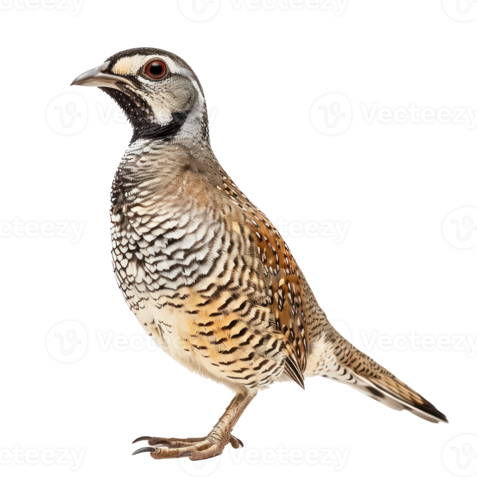 Quail side view full body isolate on transparency background png
