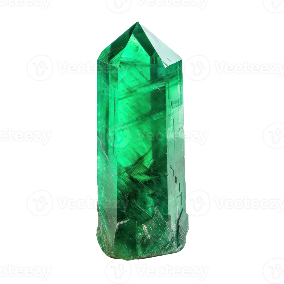 Emerald crystal side view isolate on transparency background png
