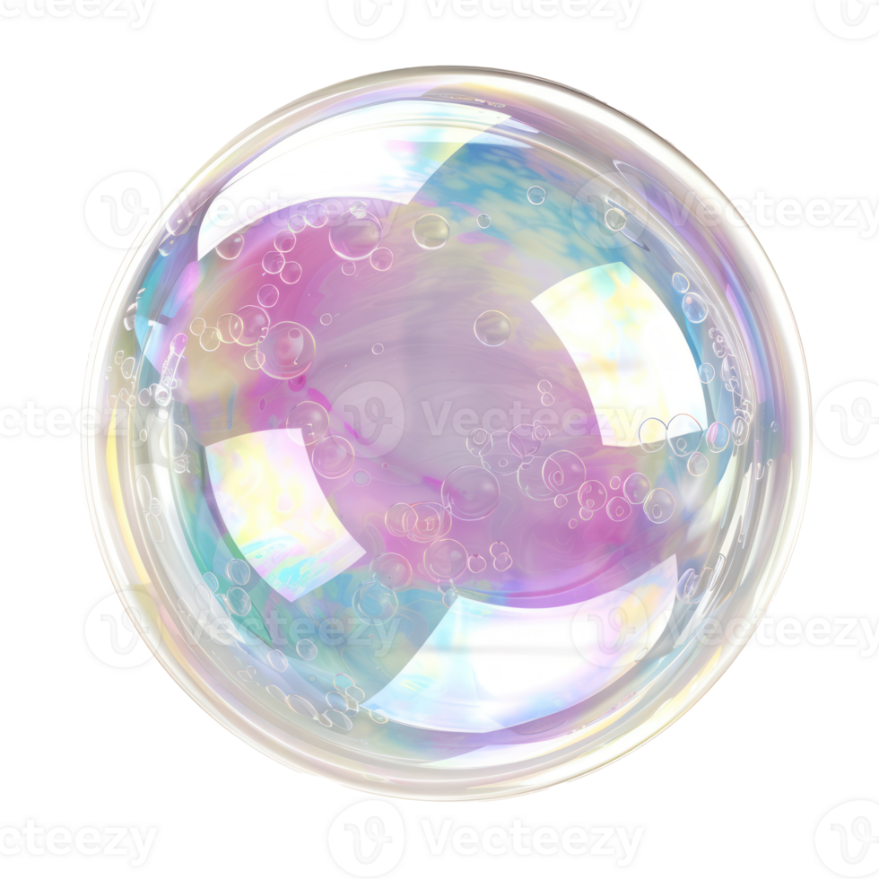 floated Soap Bubble isolate on transparency background png