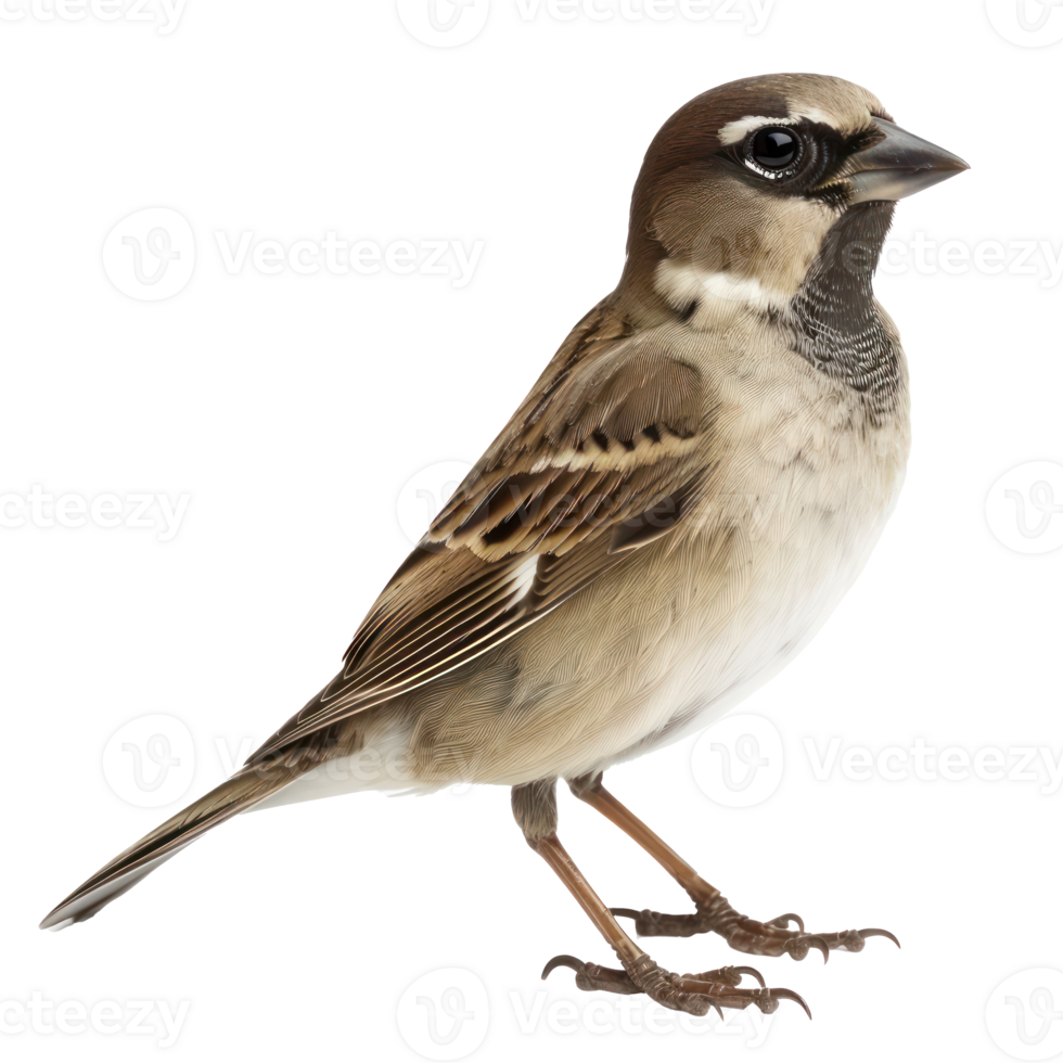 Passerine front view full body isolate on transparency background png