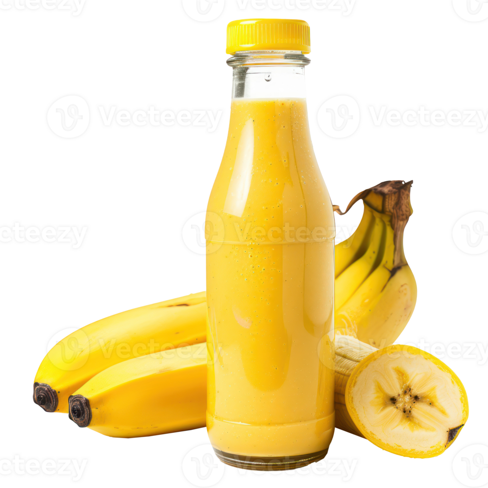 banana smoothies bottle isolated on transparency background png