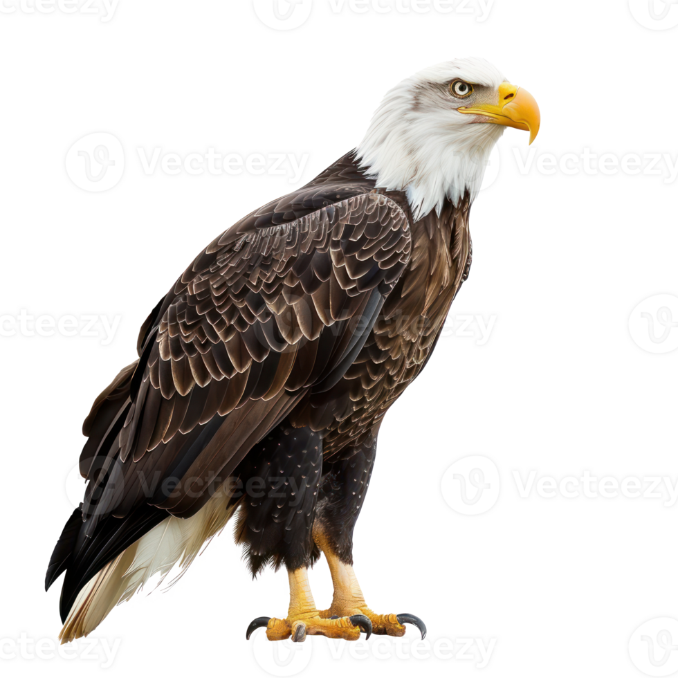 Eagle side view full body isolate on transparency background png