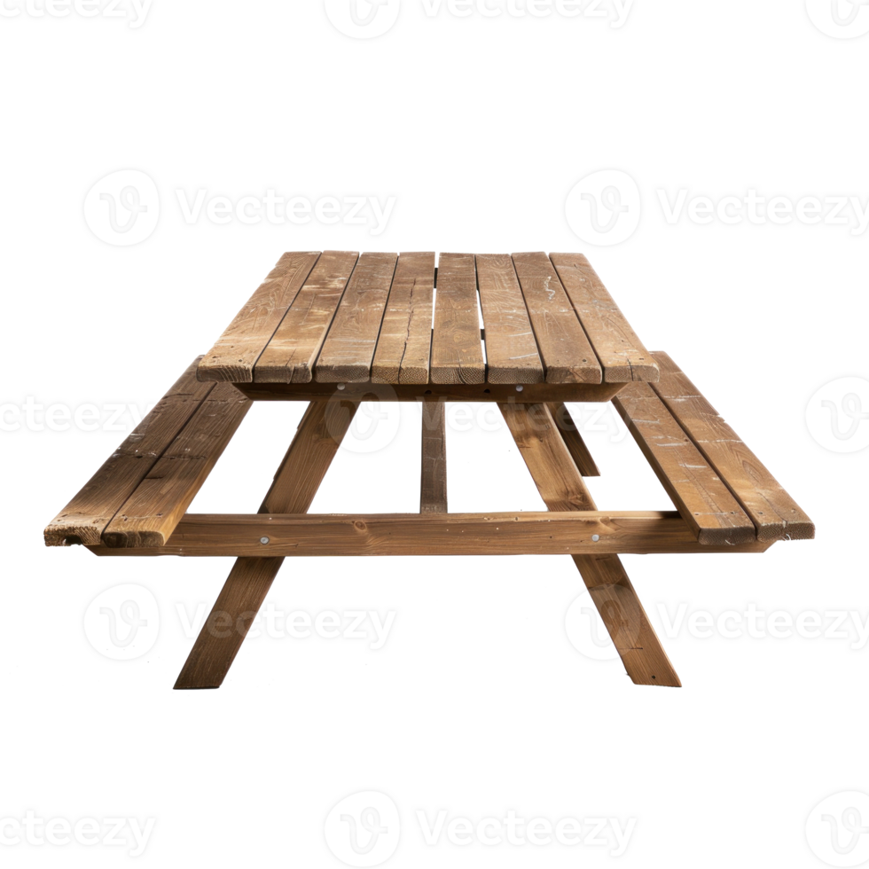 Picnic Table front view full length isolate on transparency background png