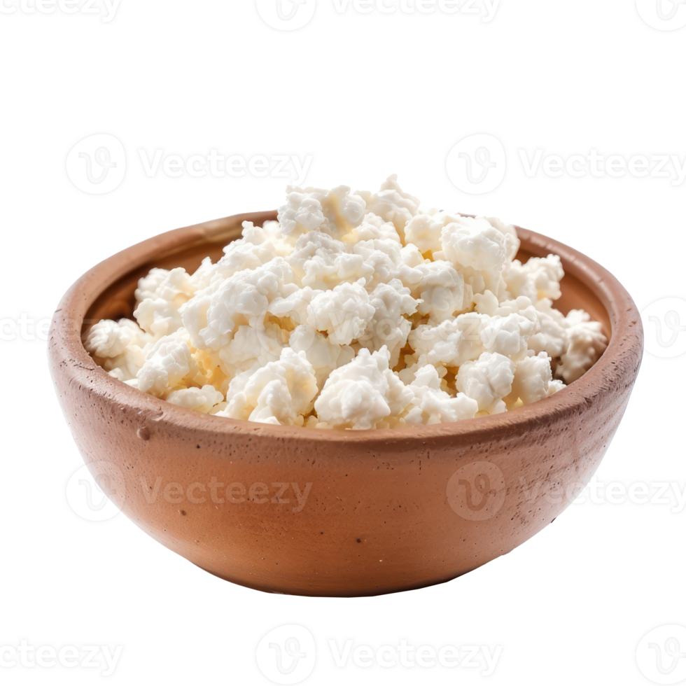 cottage cheese side view full length isolate on transparency background png