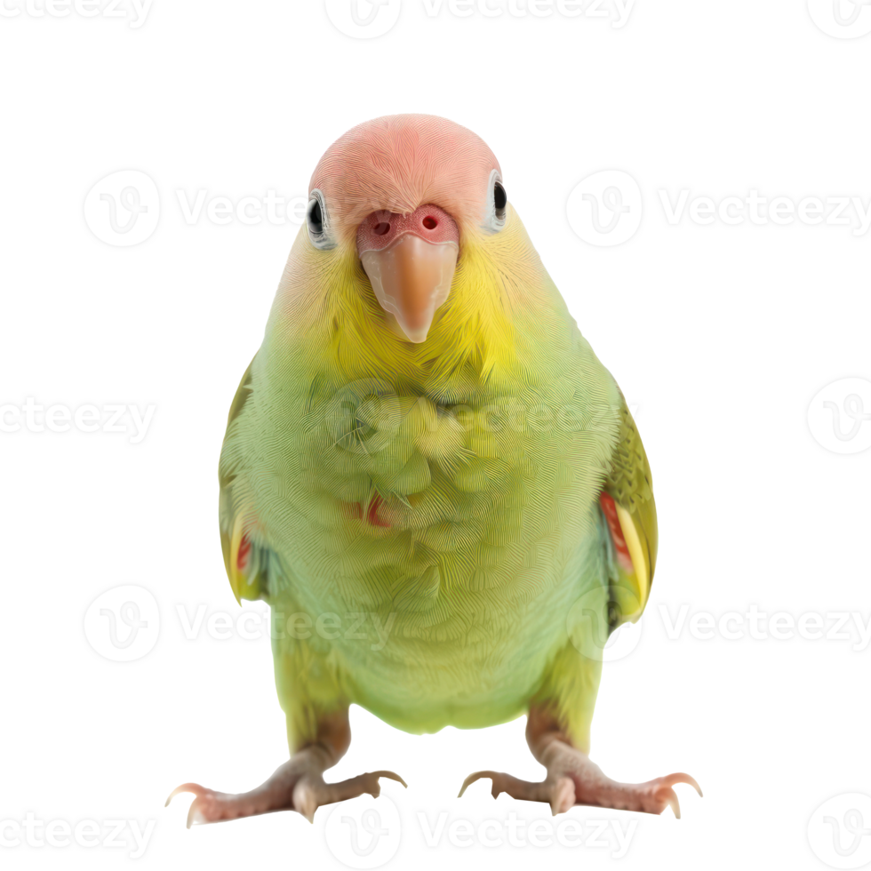 Parakeet front view full body isolate on transparency background png