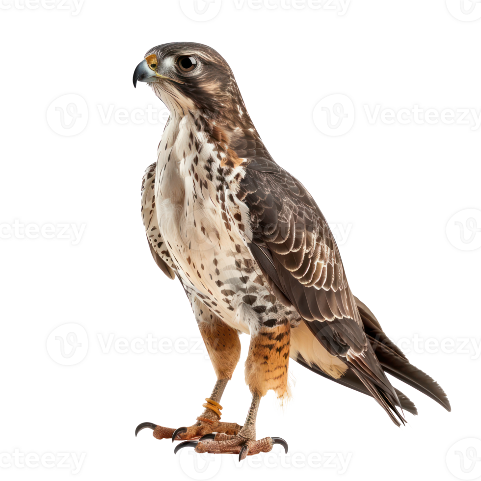Hawk side view full body isolate on transparency background png