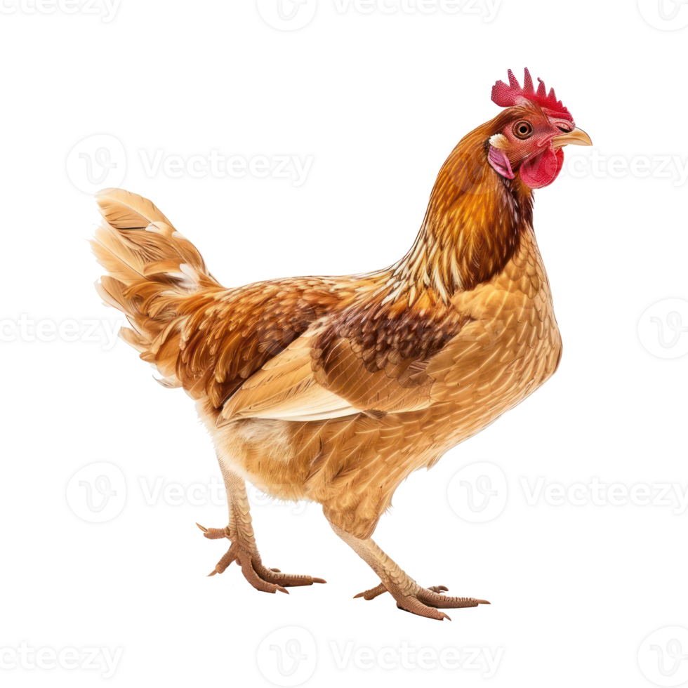 Hen side view full body isolate on transparency background png