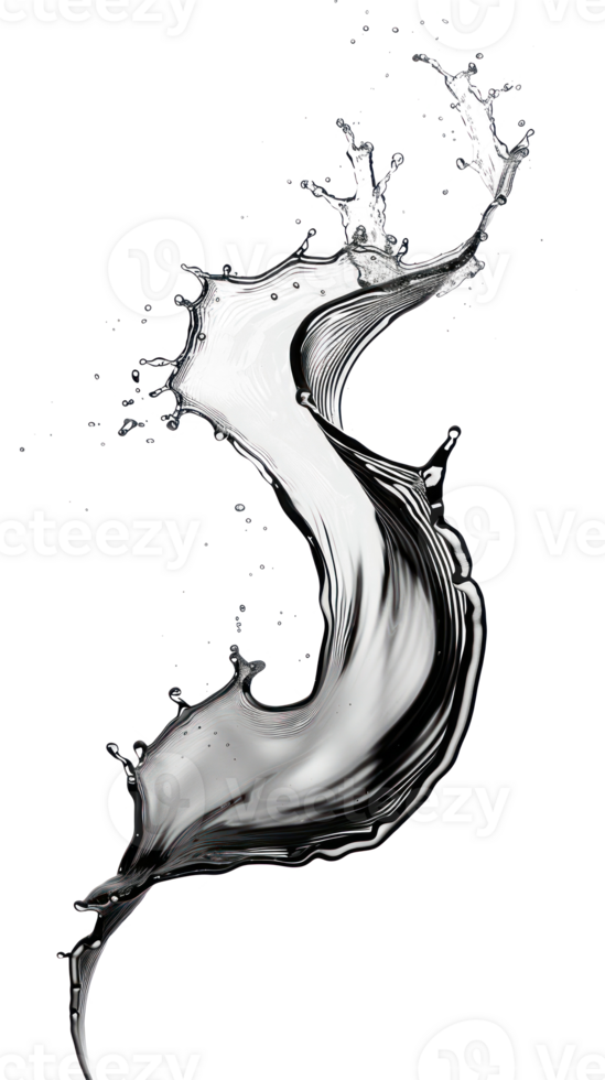 a splash of water on a curve shape bold lines stunning isolate on transparency background png