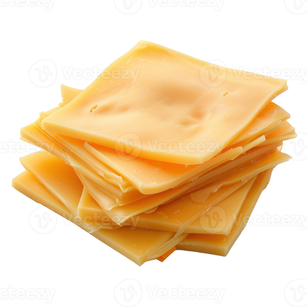 sliced cheese front view full length isolate on transparency background png