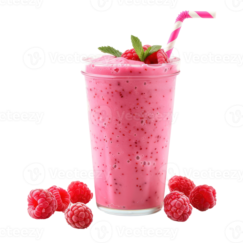 Raspberry Smoothie drink front view isolate on transparency background png