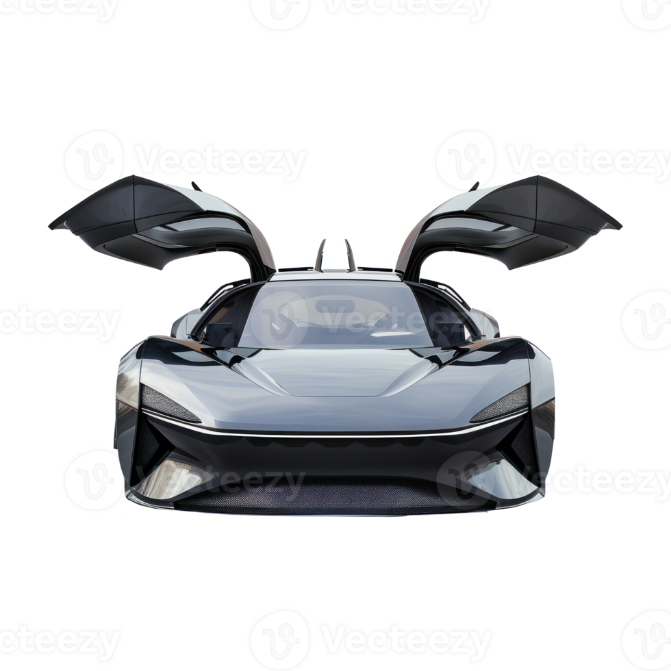 Modern car with open door transparent background png