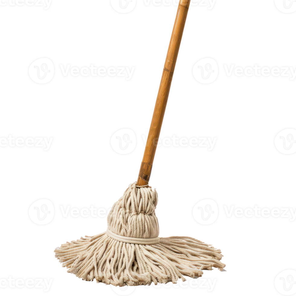 Mop side view full length isolate on transparency background png