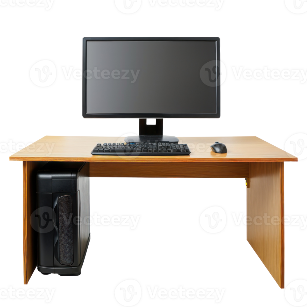 Computer Table front view full length isolate on transparency background png