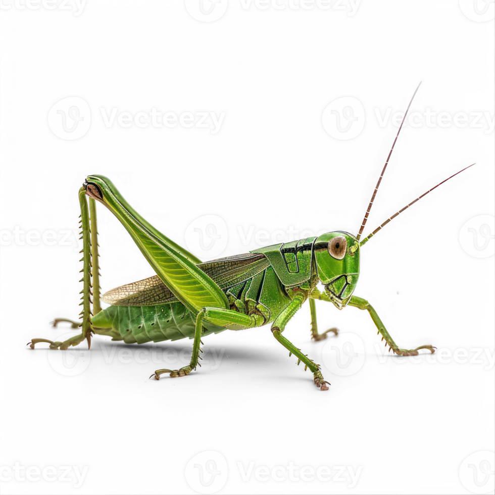 Cricket side view full body isolate on transparency background png