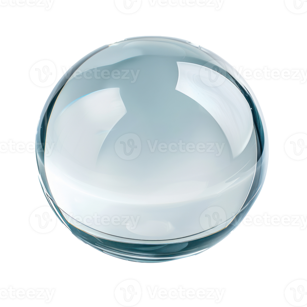 floated round glass ball isolate on transparency background png