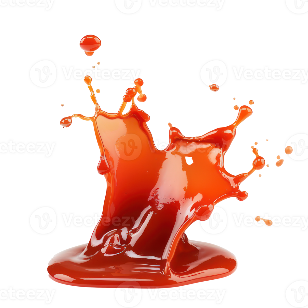 Ketchup splash isolate on transparency background png