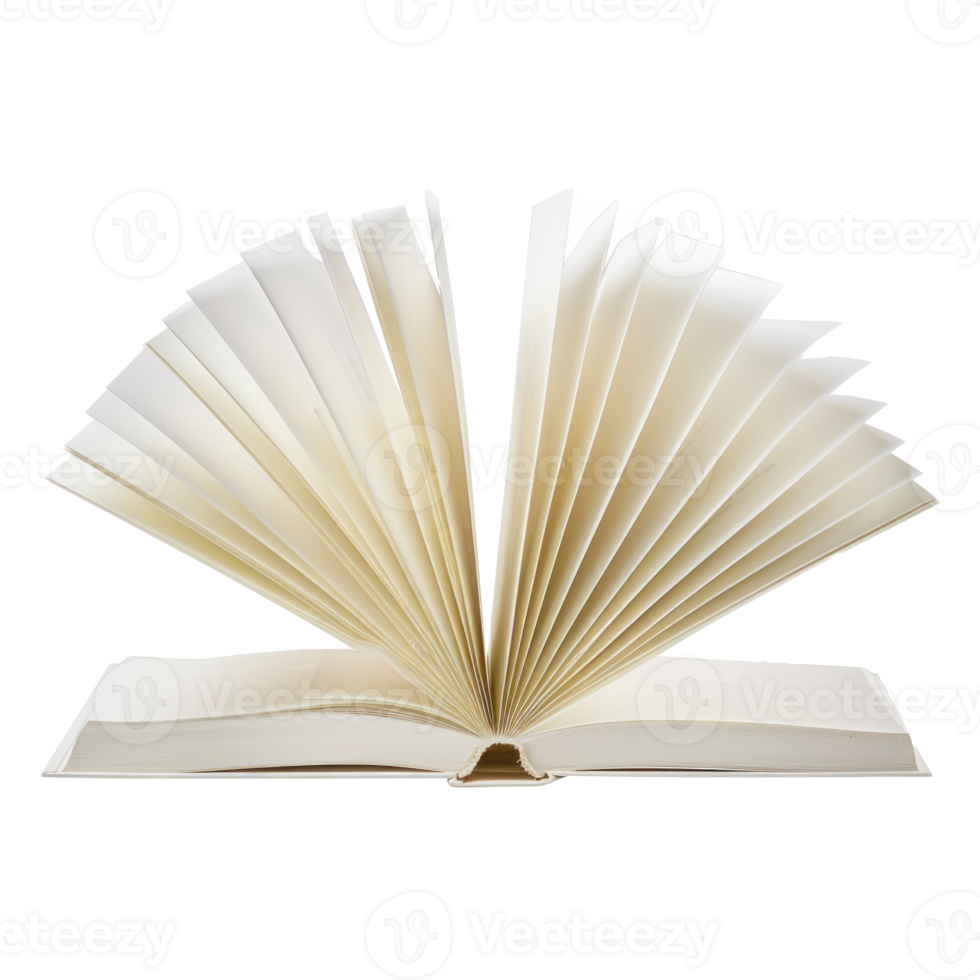 white book open isolate on transparency background png