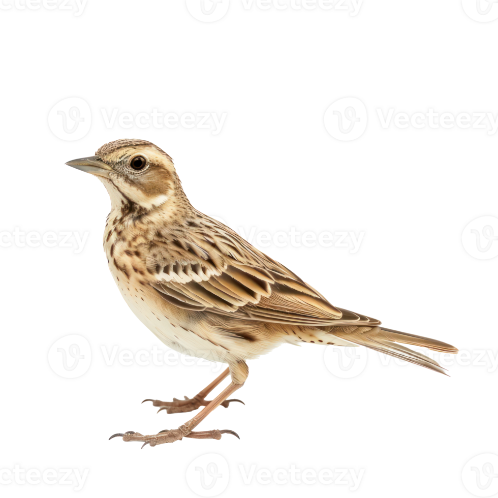 Lark bird side view full body isolate on transparency background png