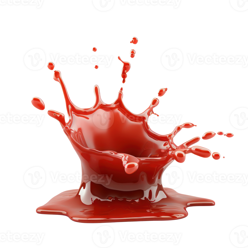 Ketchup splash isolate on transparency background png