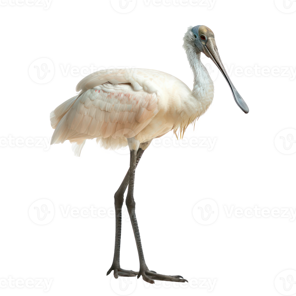 Spoonbill bird side view full body isolate on transparency background png