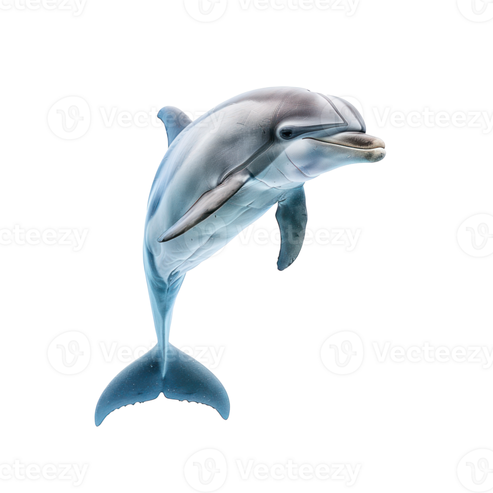 Dolphin front view full body isolate on transparency background png
