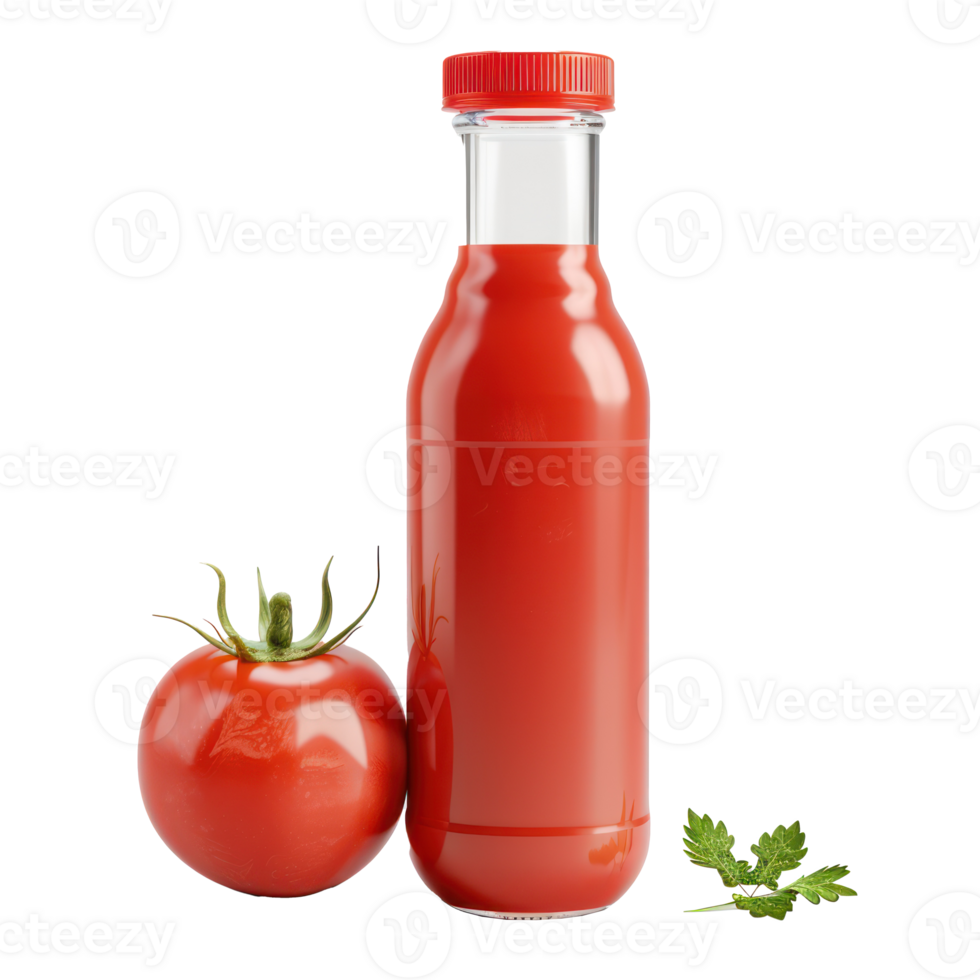tomato smoothies bottle isolated on transparency background png