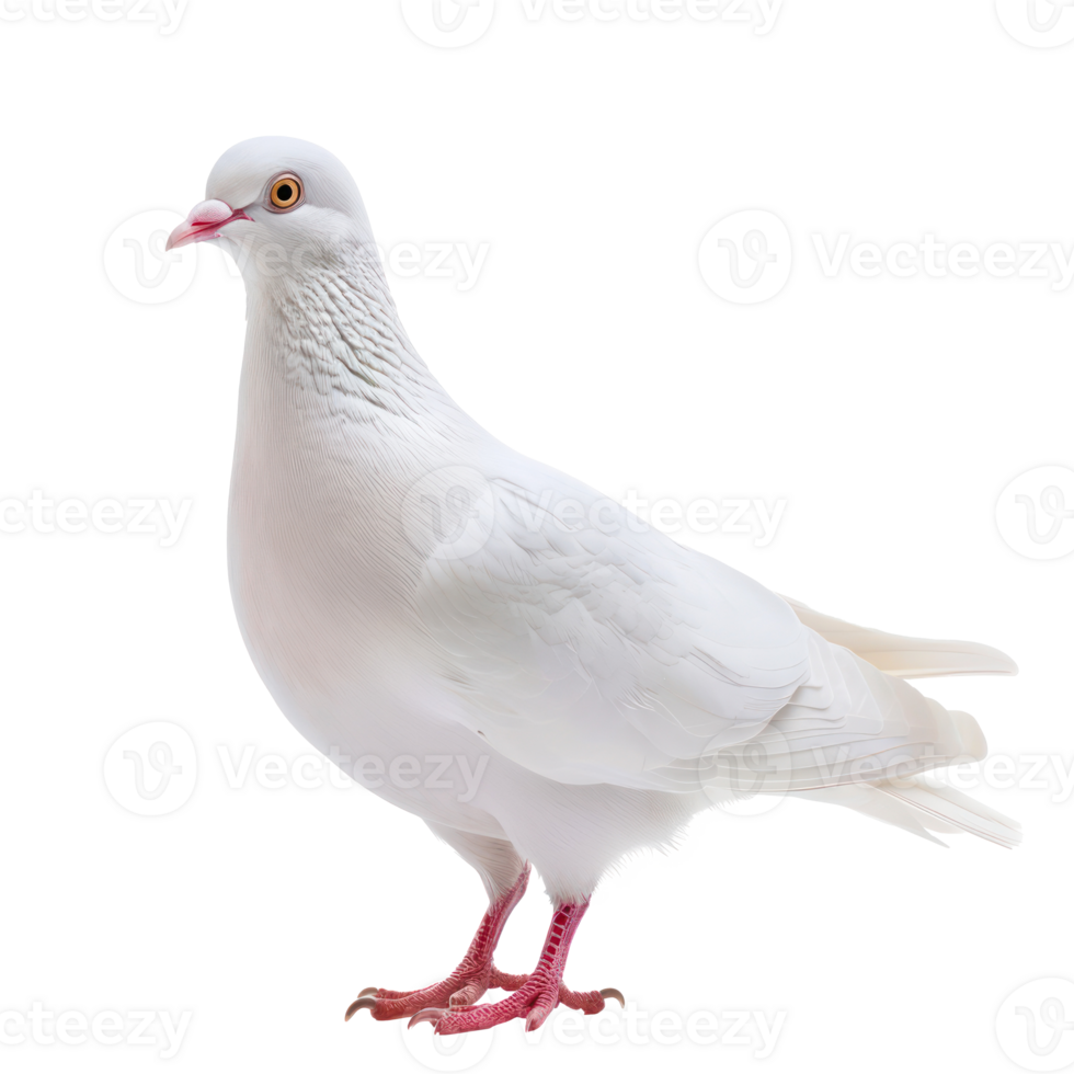 white pigeon or dove standing isolate on transparency background png