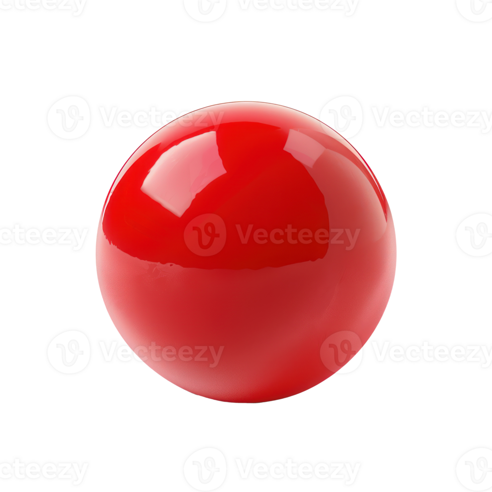 floated round red ball isolate on transparency background png