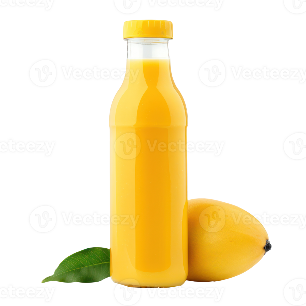 mango smoothies bottle isolated on transparency background png