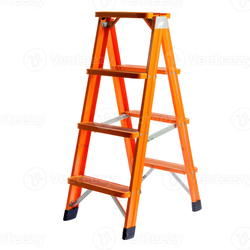 Orange step ladder isolate on transparency background png