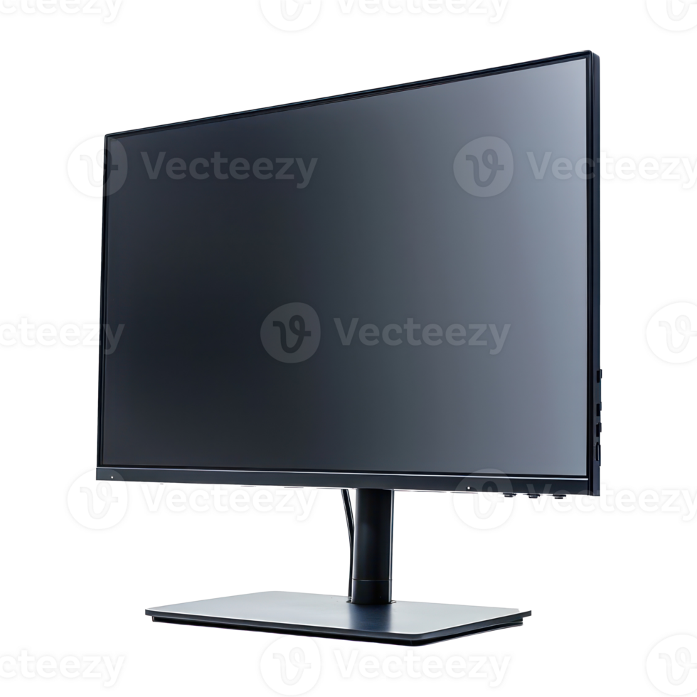 Monitor side view full body isolate on transparency background png