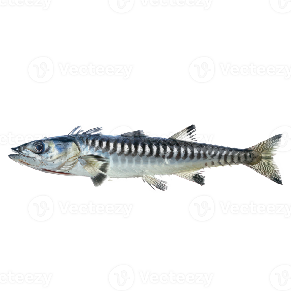 Barracuda side view full body isolate on transparency background png