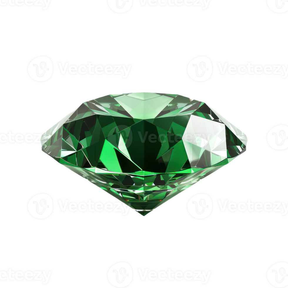 Emerald front view isolate on transparency background png