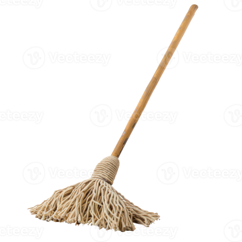 Mop side view full length isolate on transparency background png