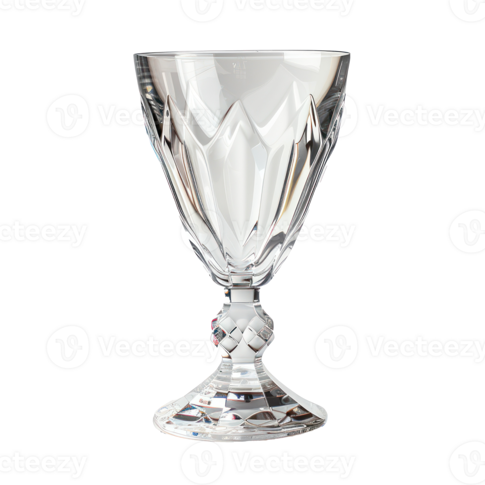 Blank glass trophy crystal side view isolate on transparency background png