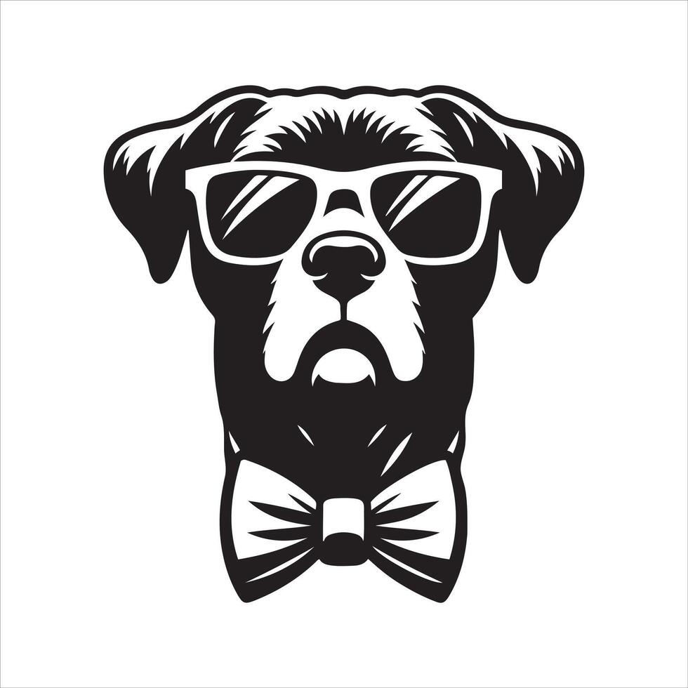 A dog wearing sunglasses and a bow tie vector
