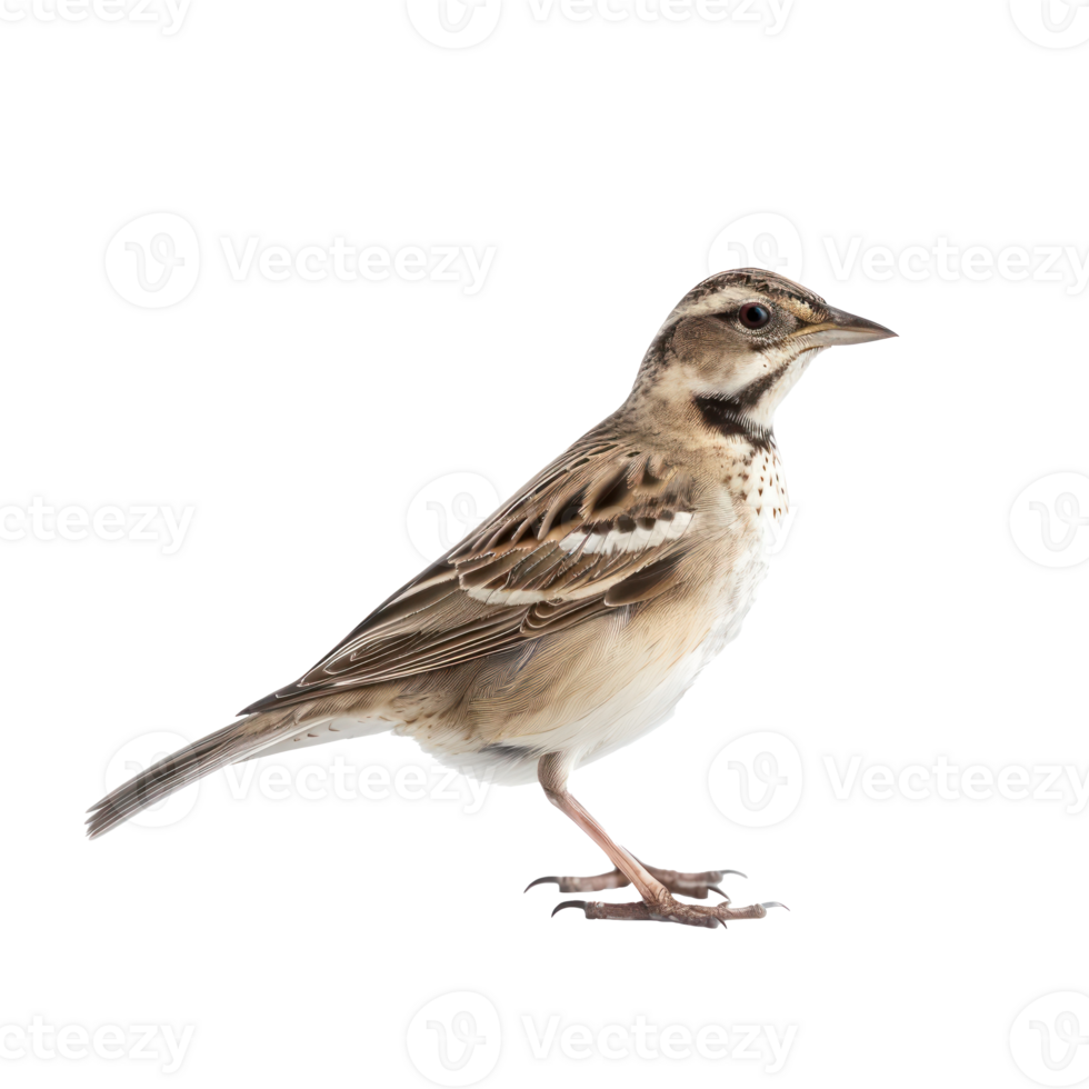 Lark bird side view full body isolate on transparency background png