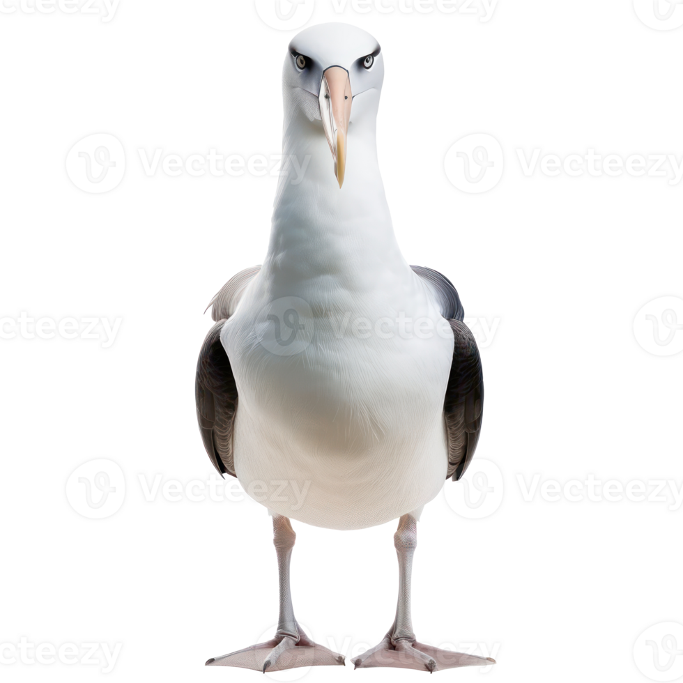 Albatross bird front view full body isolate on transparency background png